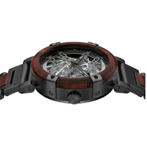 Skeleton Watches Automatic Mechanical Men's Wooden Watches Natural Rosewood_7