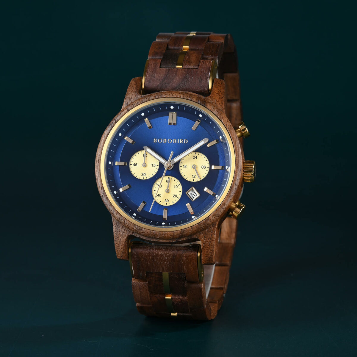 The Classic Collection Handmade Walnut Blue 44MM Limited Edition - Heroes_2