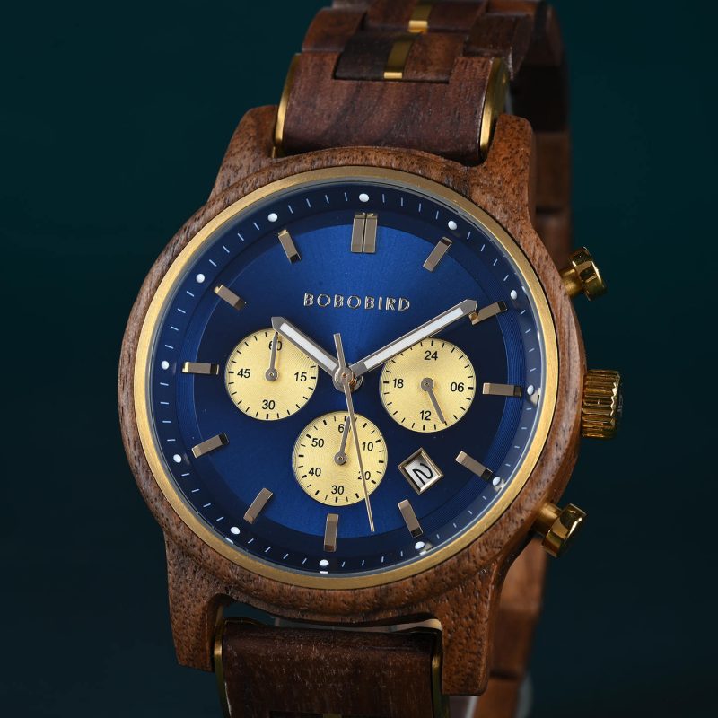 The Classic Collection Handmade Walnut Blue 44MM Limited Edition - Heroes_8