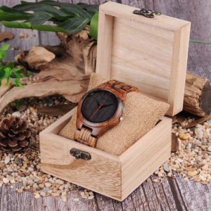 Trendy Casual Resin Round Dial Zebra Wood Watch Q05-2-2