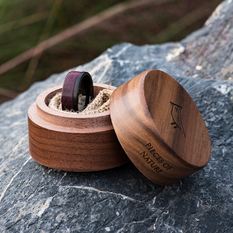 Wood wedding band, Black tungsten wooden ring, Wooden ring for men, Men's wedding band ring GSP10-01L-6