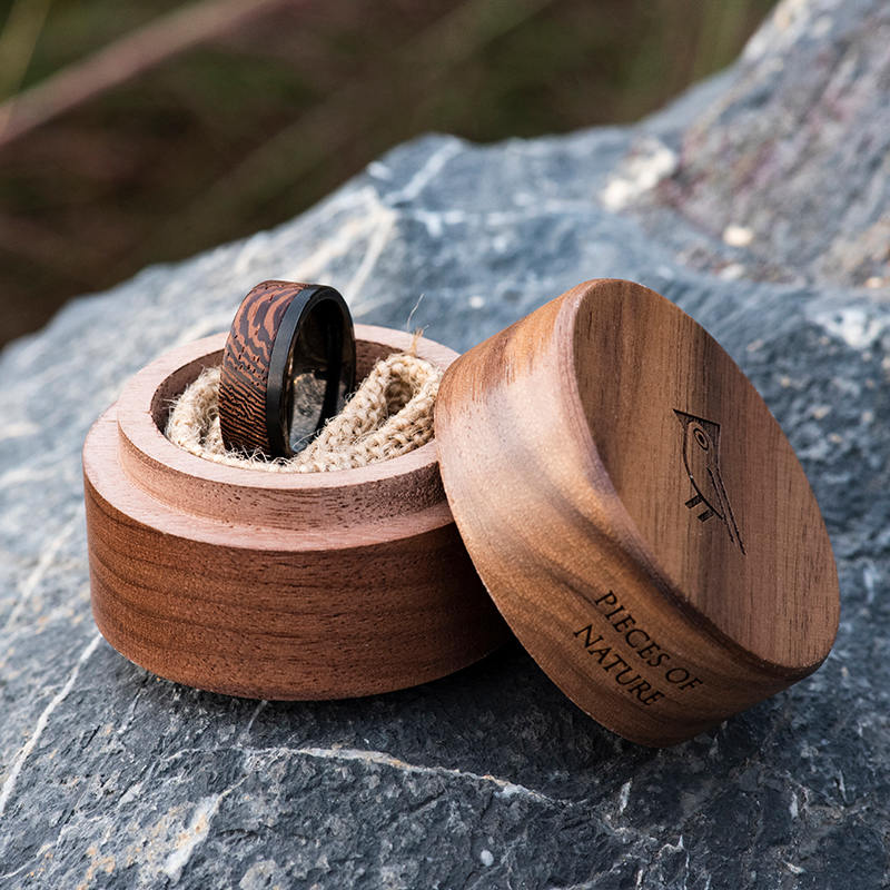 Wood wedding band - Snakewood & Black tungsten wedding band ring GSP10-01J-6