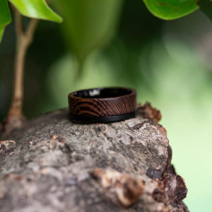 Wood wedding band - Snakewood & Black tungsten wedding band ring GSP10-01J-8