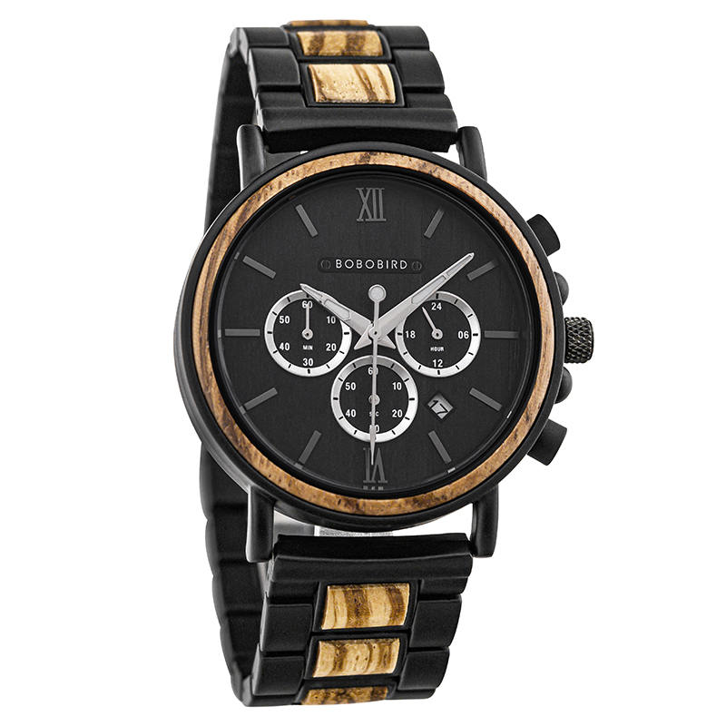 Wooden Watch Engraved Bobo Bird New Wooden Watch Men Top Brand Luxury Chronograph Military Quartz Watches GT050-1A