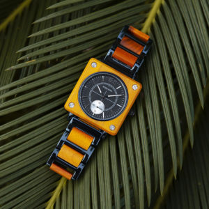 Wooden Watches for Men Luxury Stainless Steel & Natural Koa Wooden Chronograph watches R14-3