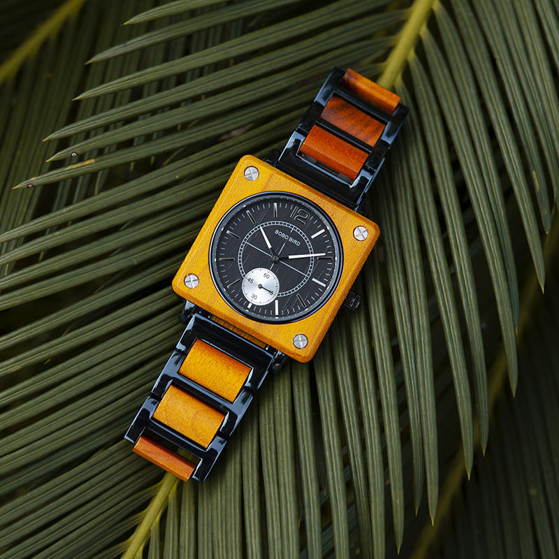 Wooden Watches for Men Luxury Stainless Steel & Natural Koa Wooden Chronograph watches R14-3