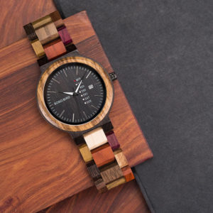wooden watches for men Rainbow - Colored wood P14-1-3
