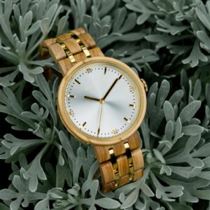 Wooden Watches For Women Natural Olivewood Silver - VICTORIA_1
