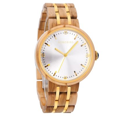 Wooden Watches For Women Natural Olivewood Silver - VICTORIA