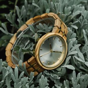Wooden Watches For Women Natural Olivewood Silver - VICTORIA_4