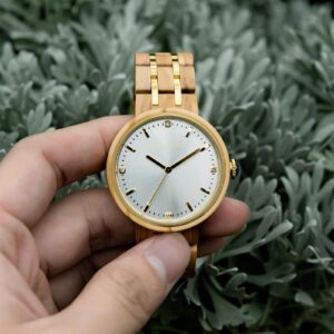Wooden Watches For Women Natural Olivewood Silver - VICTORIA_6