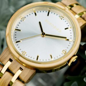 Wooden Watches For Women Natural Olivewood Silver - VICTORIA_7