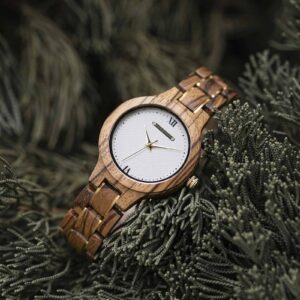 Wooden Watches for Women Natural Zebra Wood Glod - Sky_6
