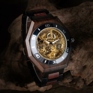 Wooden watches walnut automatic skeleton mechanical wooden watch T91-1_19