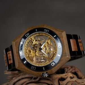 Wooden watches zebrawood automatic skeleton mechanical wooden watch T91-2_14