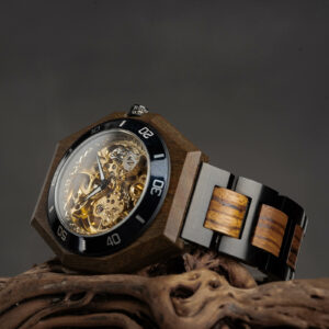 Wooden watches zebrawood automatic skeleton mechanical wooden watch T91-2_19