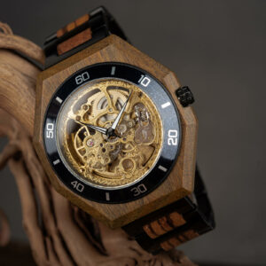 Wooden watches zebrawood automatic skeleton mechanical wooden watch T91-2_20